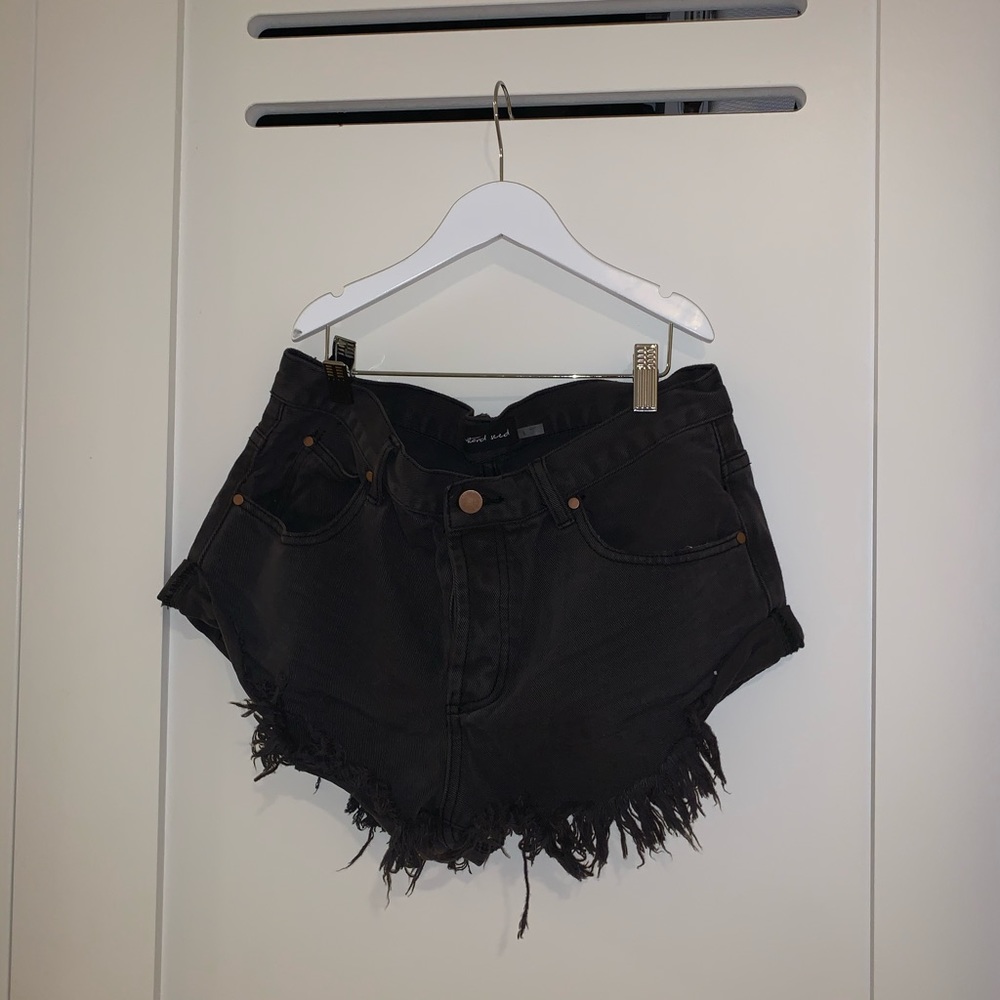 Black jean shorts